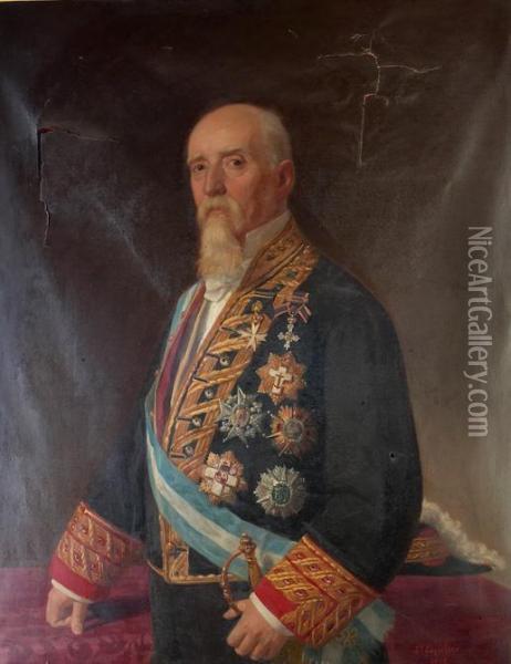 Retrato De Militar Condecorado Oil Painting - Joaquin Espalter Y Rull