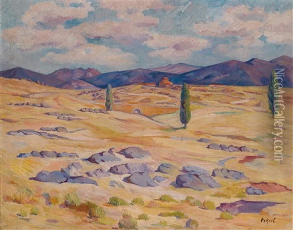 Landschaft Bei Sagovia (alt. Castillien) Oil Painting - Robert Eckert