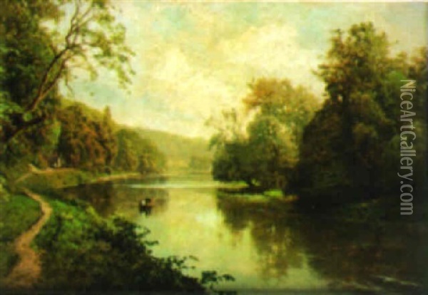 Rowing On The River Oil Painting - Edward Henry Holder