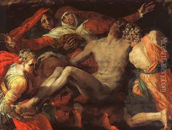 Pieta 1530-35 Oil Painting - Rosso Fiorentino (Giovan Battista di Jacopo)