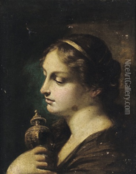 La Maddalena: Die Magdalena Oil Painting - Giovanni Antonio Burrini
