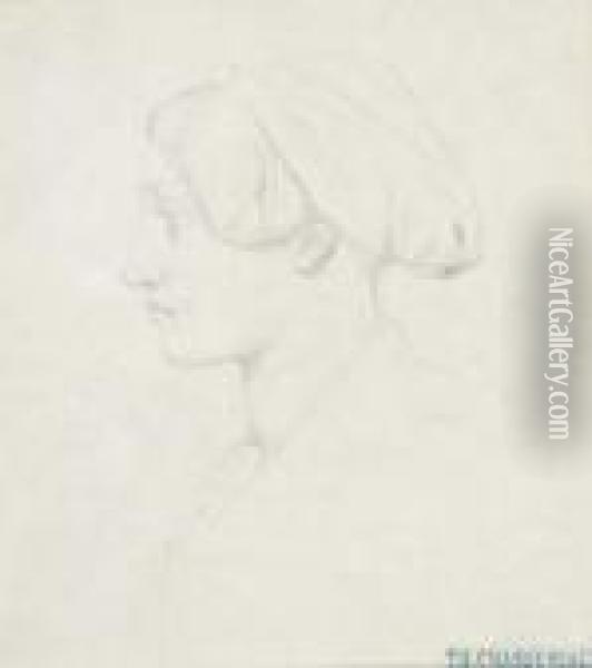 Portrait De Femme De Profil Oil Painting - Theodore Chasseriau