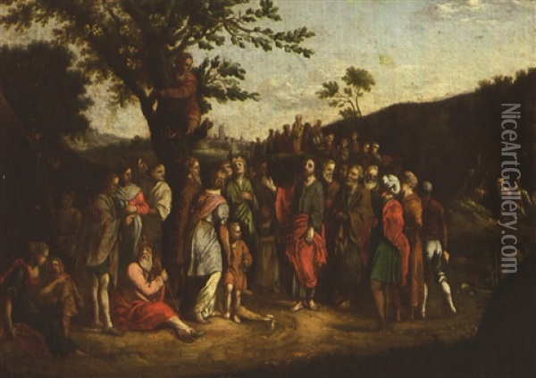 Die Predigt Auf Dem Berg Karmel Oil Painting - Ambrosius Francken the Younger