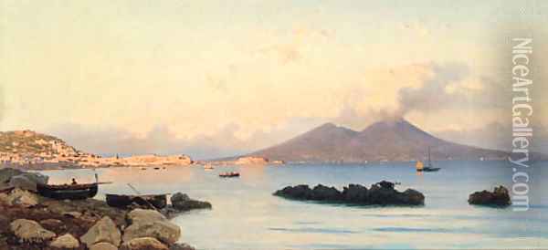 The Bay Of Naples Oil Painting - Guglielmo Ciardi
