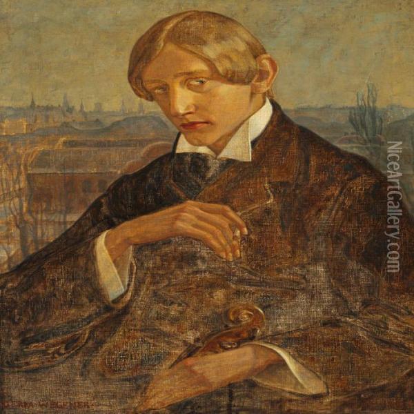 Musician Smoking A Cigaret Oil Painting - Gerda Wegener