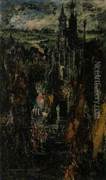 Vue D'une Ville Oil Painting - Pinckney Marcius-Simons