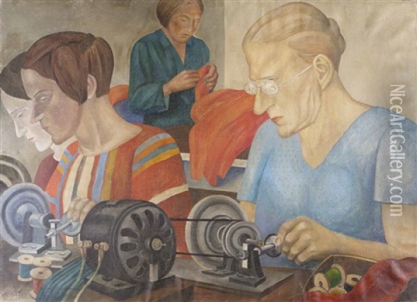 The Dressmakers Oil Painting - Pavel Nikolaevich Filonov