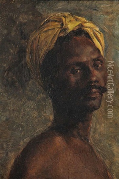 Portrait D'un Homme Oriental (javanais?) Oil Painting - Emile Verbrugge
