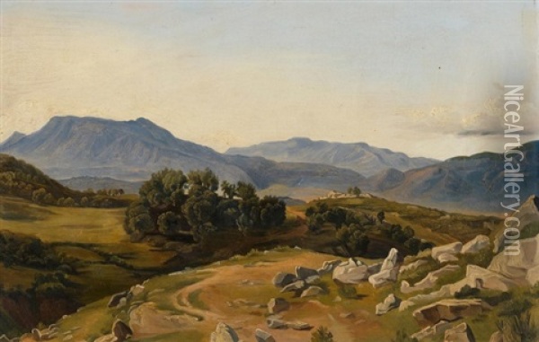 Les Apennins Oil Painting - Barthelemy Menn