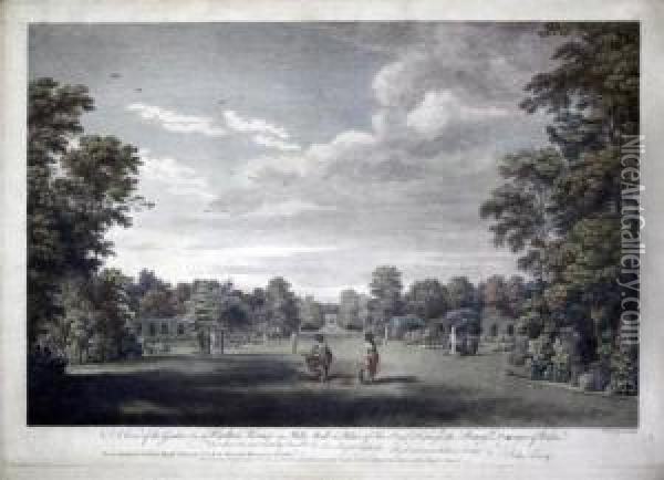 View Of The Gardens At Carlton House Oil Painting - William Woollett