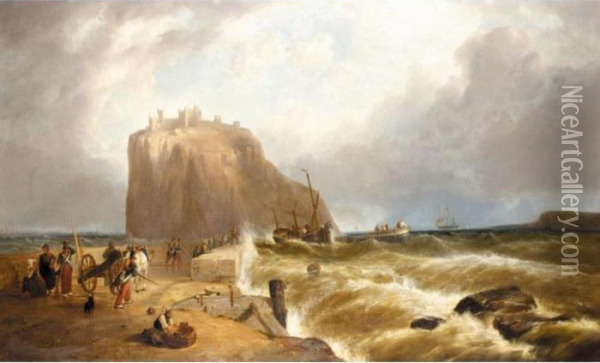 The Castle Of Ischia From The Mole Oil Painting - William Clarkson Stanfield