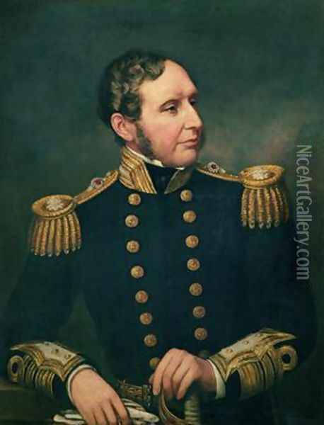 Vice Admiral Robert Fitzroy 1805-65 Admiral Fitzroy led the expedition to South America 1834-36 with Charles Darwin Oil Painting - Samuel Lane