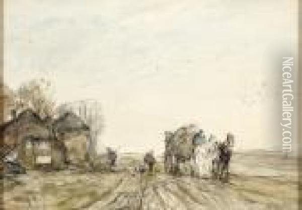 The Haycart Oil Painting - Louis Apol