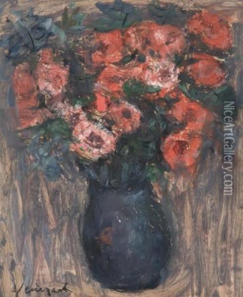 Bouquet De Fleurs Rouges Oil Painting - Joachim Weingart