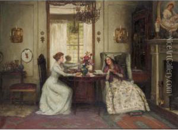The Bouquet Oil Painting - George Edward Robertson
