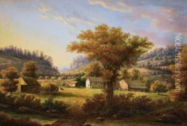 Harvest Time In The Catskills Oil Painting - George Gunther Hartwick
