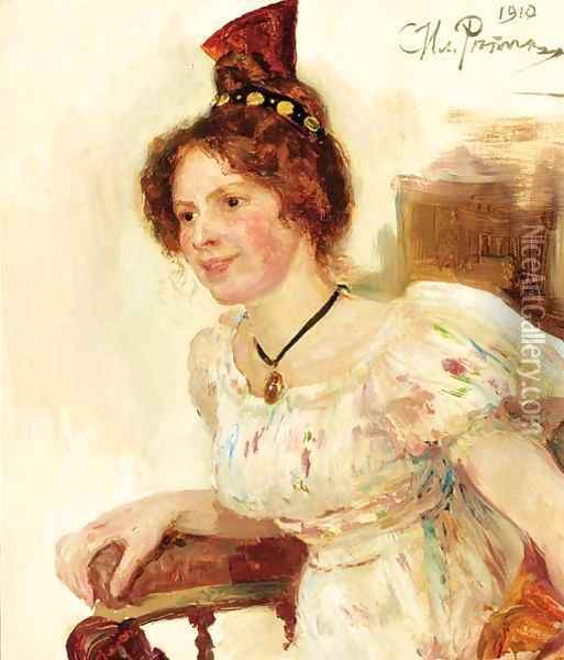 Portrait of Alice Trolle Oil Painting - Ilya Efimovich Efimovich Repin