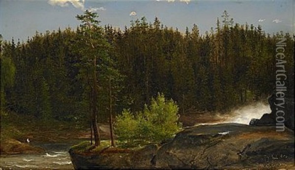 Forslandskap I Norge Oil Painting - Marcus Larsson