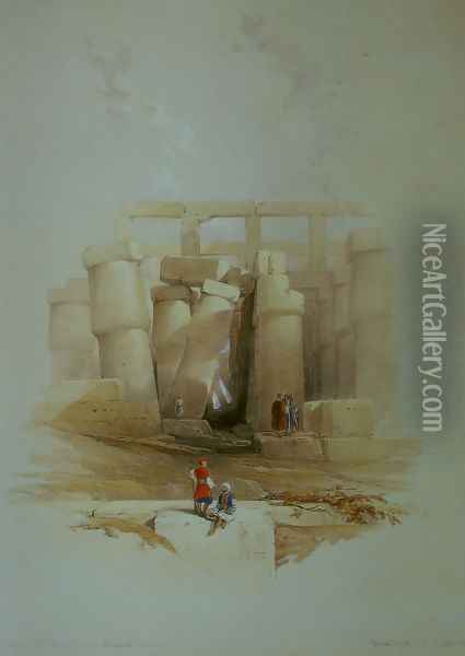 Part of the Hall of Columns at Karnak, seen from without Oil Painting - David Roberts