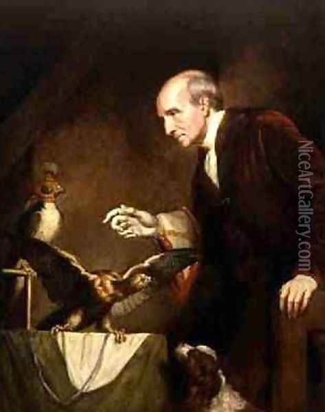 Self Portrait as a Falconer 1823 Oil Painting - James Northcote