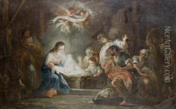 The Adoration Of The Shepherds Oil Painting - Mariano Salvador Maella