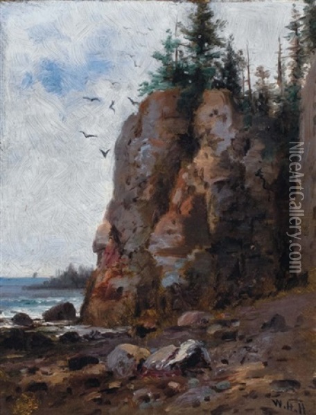 Promontory, Maine Oil Painting - William Henry Hilliard