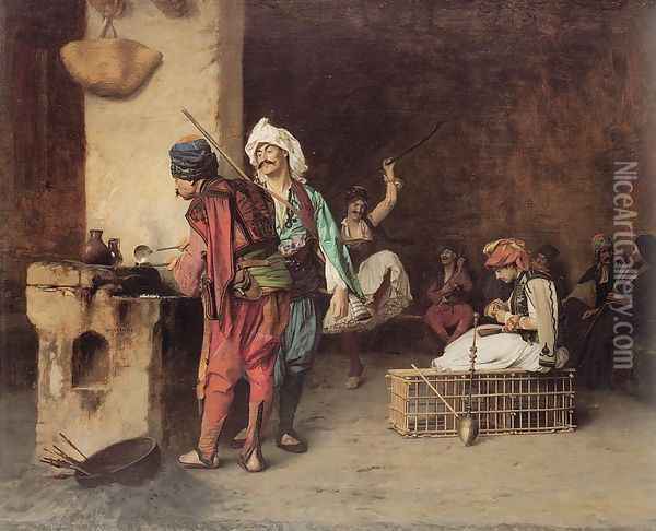 Cafe House, Cairo Oil Painting - Jean-Leon Gerome