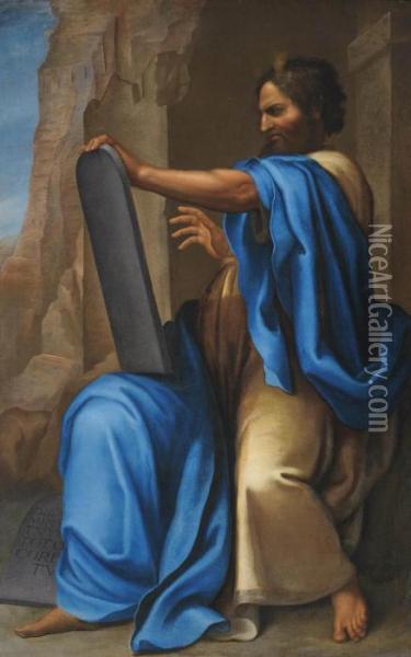 Moses Oil Painting - Jacopo Bassano (Jacopo da Ponte)