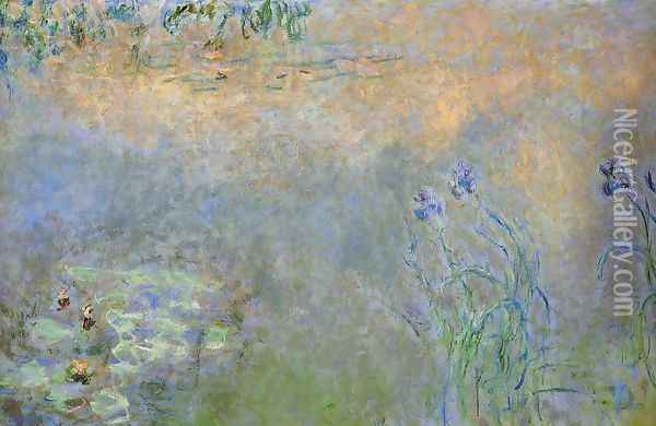 Water-Lily Pond with Irises Oil Painting - Claude Oscar Monet