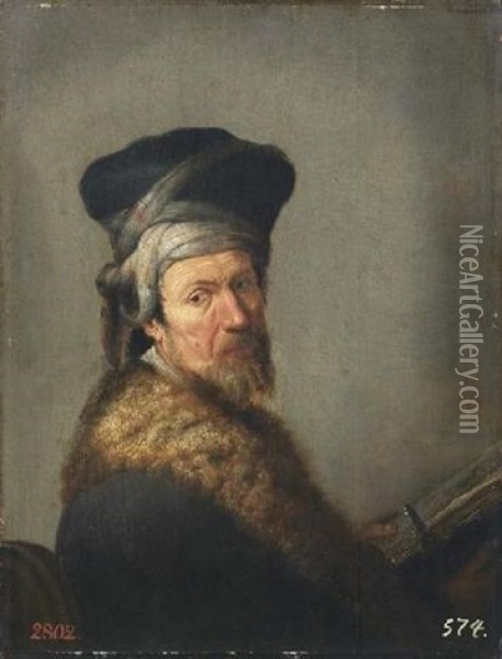 Gelehrter Mit Buch Oil Painting -  Rembrandt van Rijn