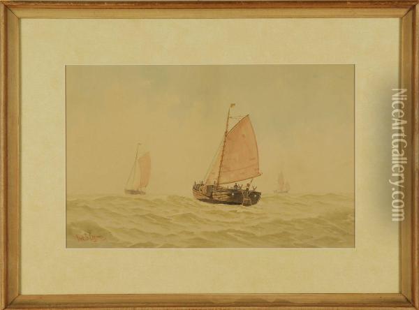 Fishing In The Hudson Oil Painting - Frederick Schiller Cozzens