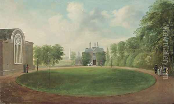 A view of the Deputy Master's House at the Royal Hospital Kilmainham, overlooking Phoenix Park Oil Painting - William II Sadler