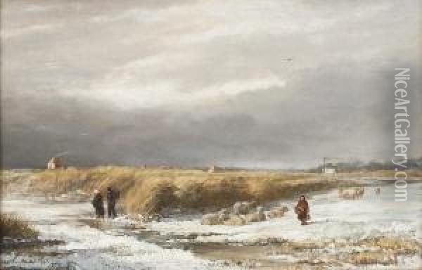 Winterlandschaft Oil Painting - Klaas Van Vliet