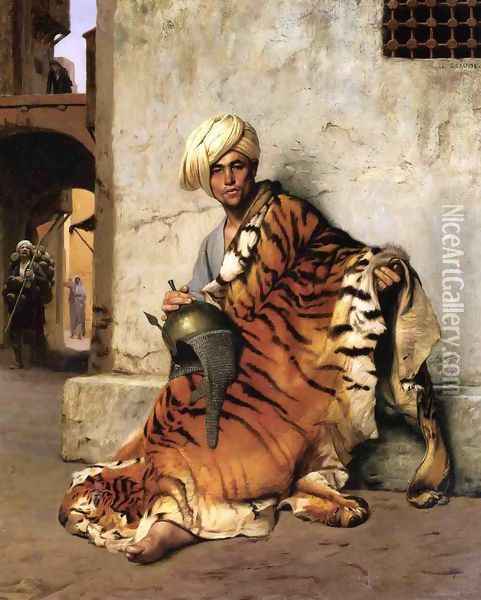 Pelt Merchant Of Cairo Oil Painting - Jean-Leon Gerome