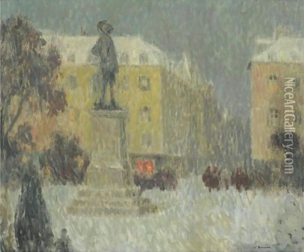 La Place Hoche, Versailles Oil Painting - Henri Eugene Augustin Le Sidaner