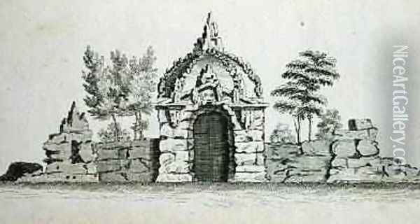 A Grotto, from Ornamental Architecture in the Gothic, Chinese and Modern Taste, published 1758 Oil Painting - Charles Over