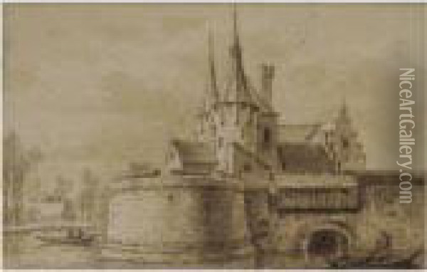 The North Or West Gate At Hoorn Oil Painting - Abraham Rademaker