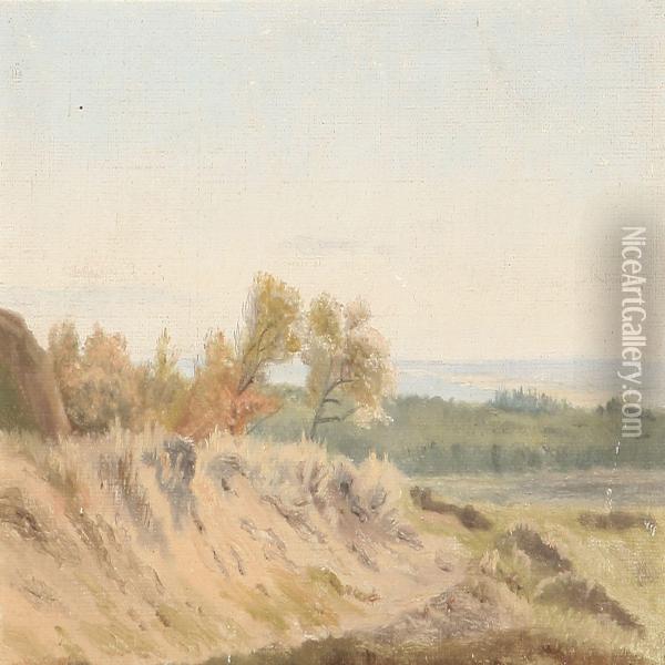 Windy Autumn Landscape Oil Painting - Harald Foss