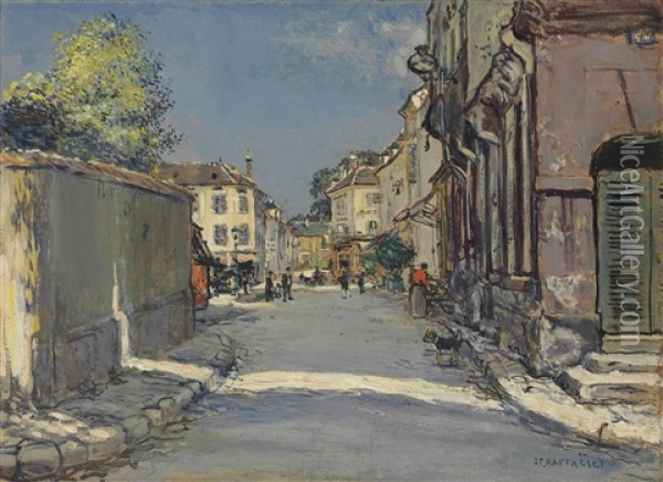 Rue Du Village Oil Painting - Jean Francois Raffaelli