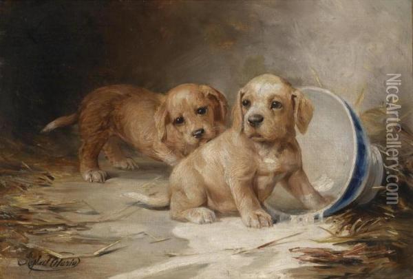 Puppies Oil Painting - Federico Olaria