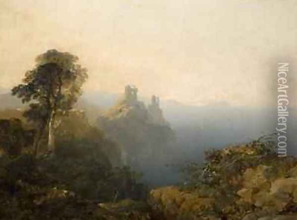 Black Castle Wicklow 1854 Oil Painting - Edmund John Niemann, Snr.