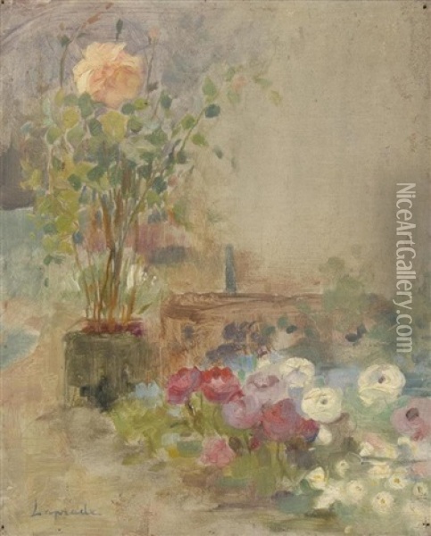 Rosier Et Roses Oil Painting - Pierre Laprade