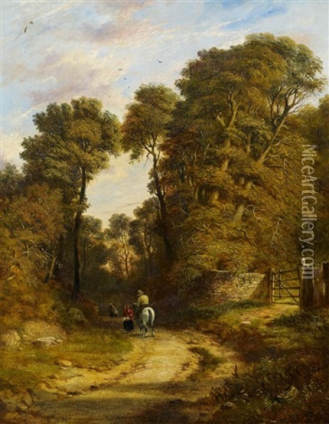 Begegnung Auf Dem Waldweg Oil Painting - John Callow