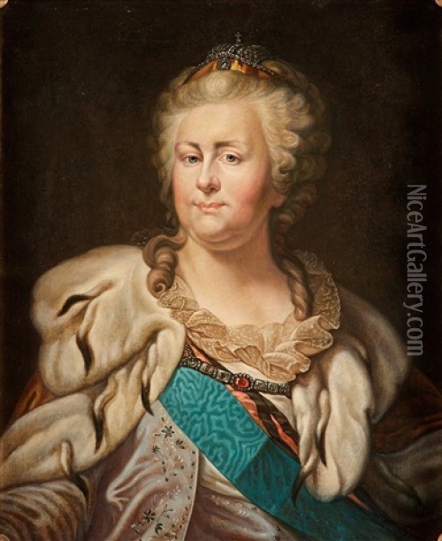 Catherine The Great (1729-1796) Oil Painting - Johann Baptist Lampi the Elder