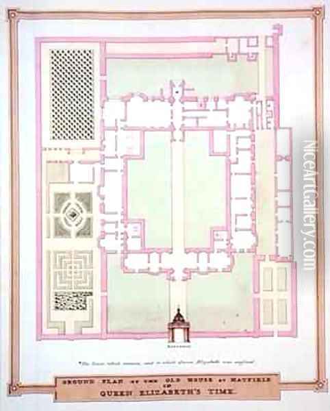 Ground Plan of the Old House at Hatfield in Queen Elizabeth's Time from Memoirs of the Court of Queen Elizabeth Oil Painting - Sarah Countess of Essex