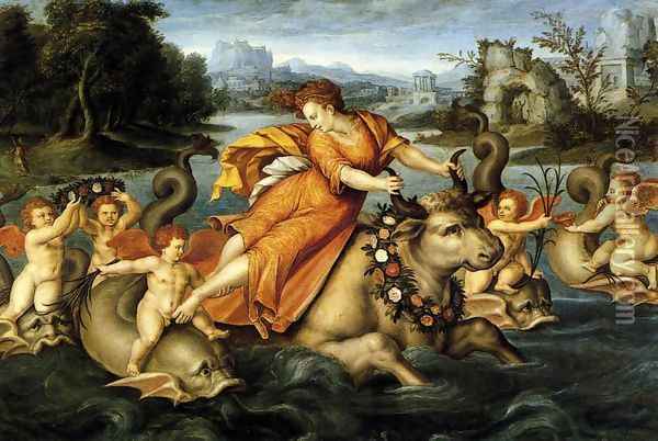 The Rape of Europa c. 1550 Oil Painting - Jean the Elder Cousin