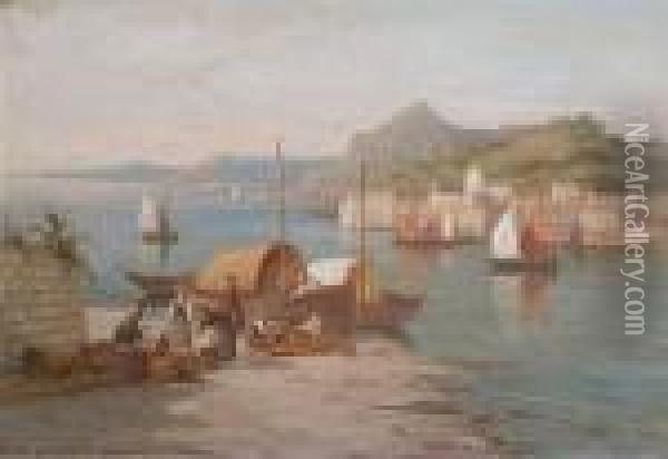 Italian Coastal View Oil Painting - William Raymond Dommersen