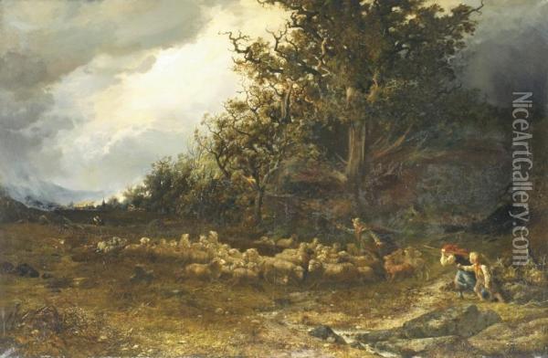 Aufziehendes Gewitter Oil Painting - Louis Karl Aug. Preller