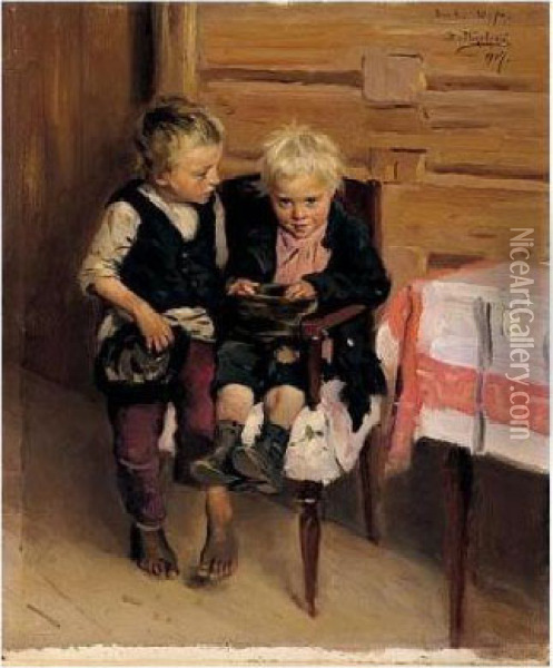 Children Playing Oil Painting - Vladimir Egorovic Makovsky