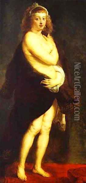 The Fur Cloak (Helene Fourment) 1636-1639 Oil Painting - Peter Paul Rubens